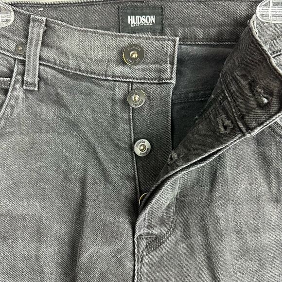 Hudson Bryon Straight 38x34 Black Button Fly Jeans - Picture 4 of 10